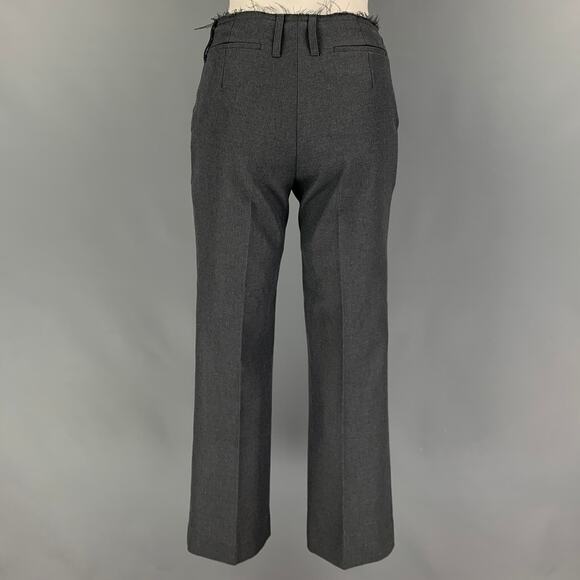 ROKH Size S Grey Twill Raw Edge Dress Pants - Picture 3 of 6